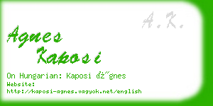 agnes kaposi business card